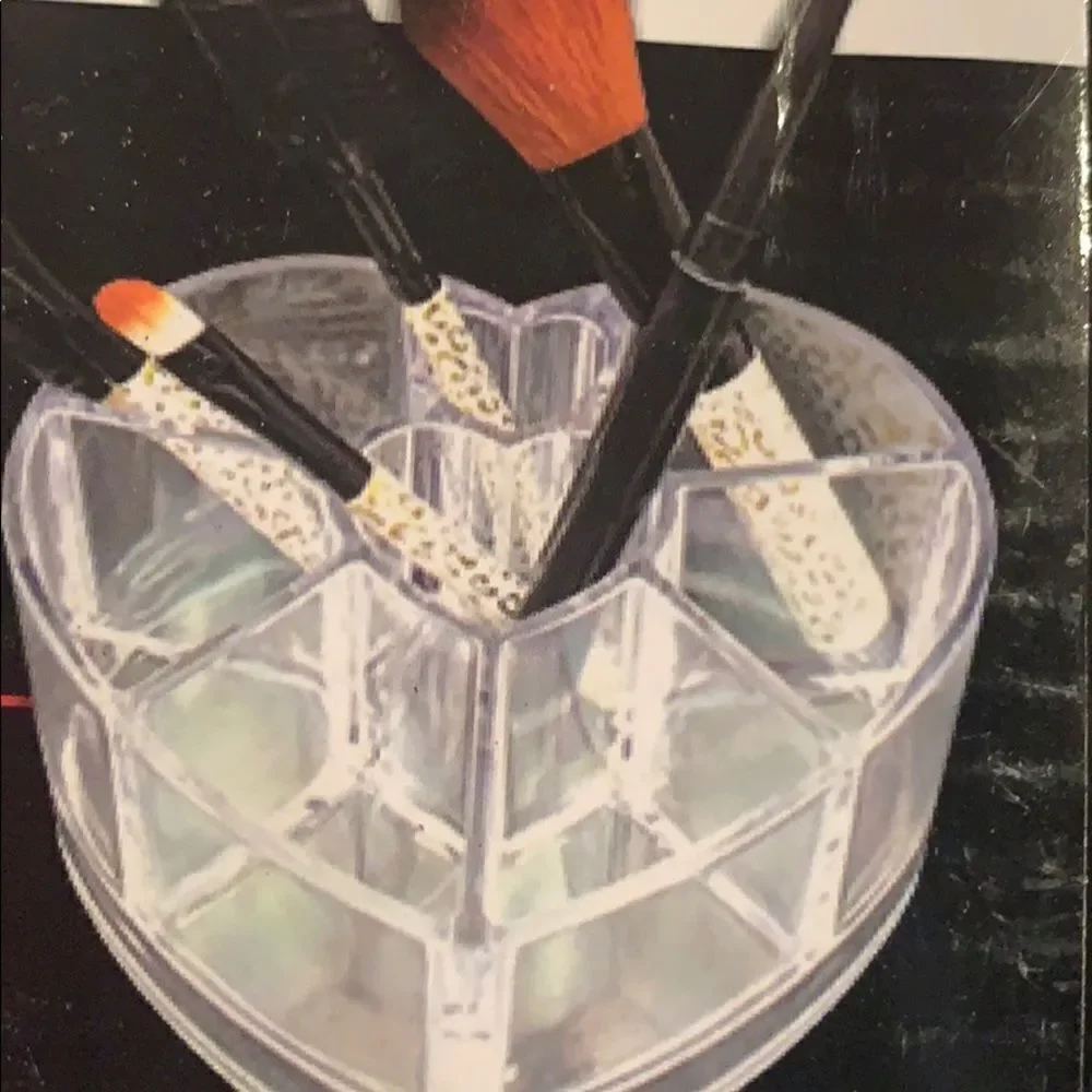 Two clear make up organizing tray